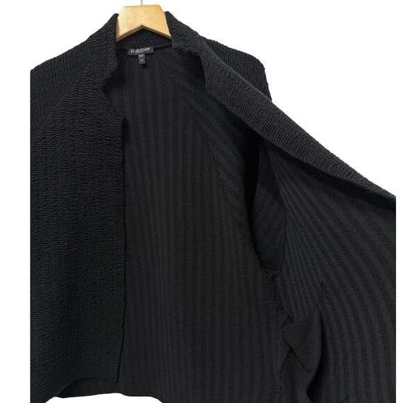 Eileen Fisher Petite Silk Blend Open Front Crinkle Jacket in Black size PP (2/4) - Picture 5 of 6